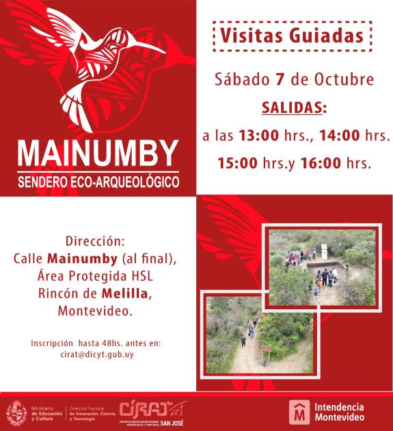 Actividad Día del Patrimonio 2023 sitio Mainumby Afiche actividad Día del Patrimonio 2023 sitio Mainumby
