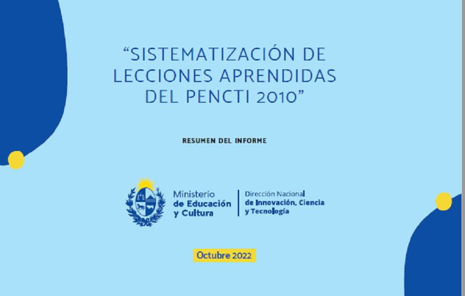 carátula del informe lecciones aprendidas sobre el PENCTI 2010