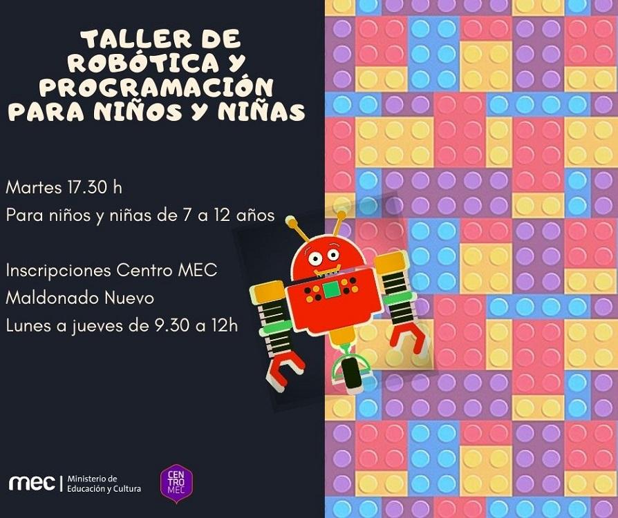 Invitación a Taller de robótica y programación Placa de invitación a taller