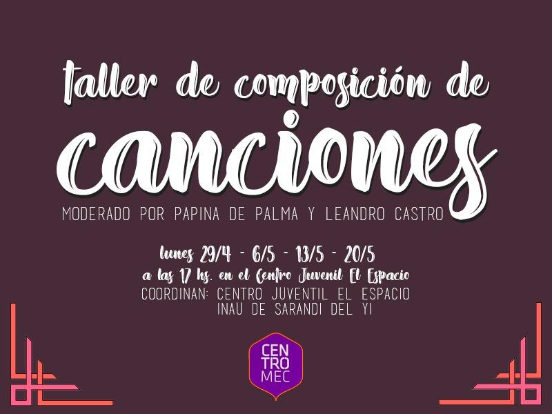 Taller de composición de canciones Placa de invitación a taller