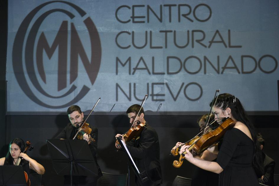 Músico tocando violines