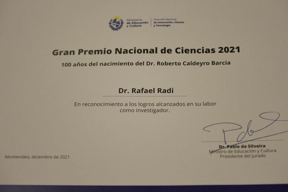 Diploma del premio