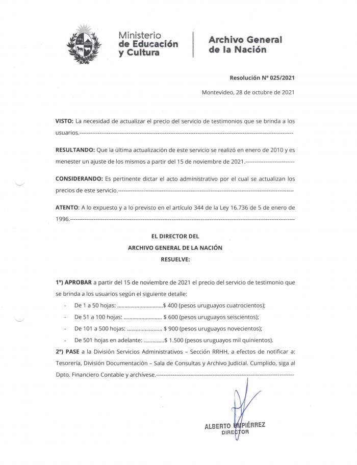 fotocopia de resolución