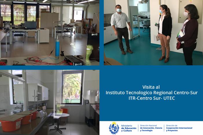 Visita al Instituto Tecnológico Regional Centro-Sur de Utec Se muestra tres imágenes de las instalaciones del Instituto Tecnológico Regional