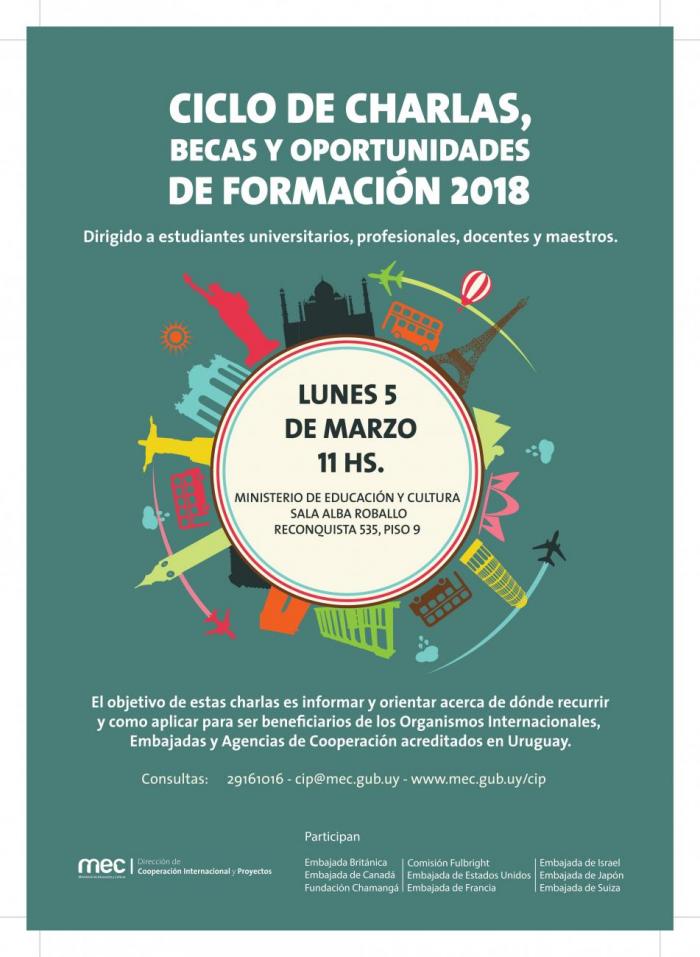 Afiche informativo sobre fecha de la charla - Lunes 5 de marzo 2018