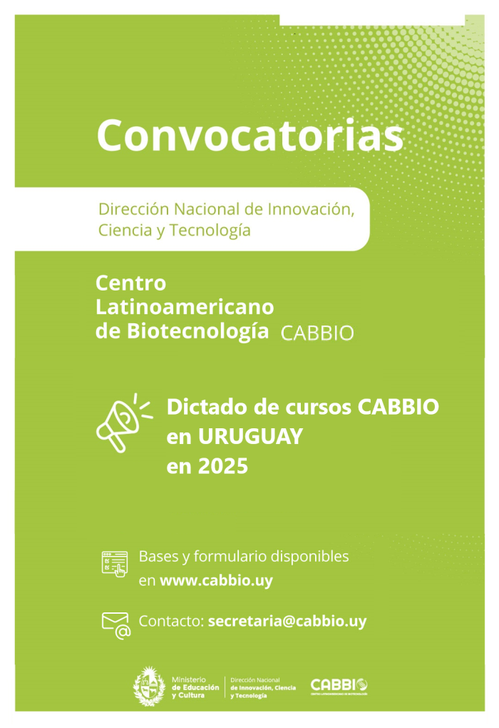 Convocatoria 2024 para dictado de CURSOS CABBIO en Uruguay en 2025 Afiche Convocatoria 2024 para dictado de CURSOS CABBIO en Uruguay en 2025