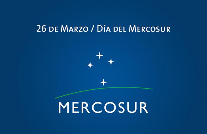 Logo Mercosur, dibujo de la constelación conocida como Cruz del sur, cuatro estrellas formado una cruz