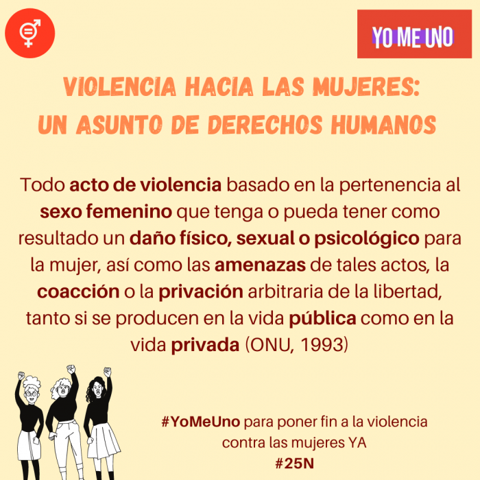 Imagen con mensajes sobre la violencia contra las mujeres