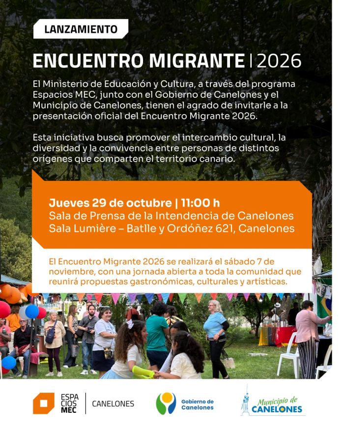 Encuentro Migrante 2026: una celebración de la diversidad cultural en Canelones """