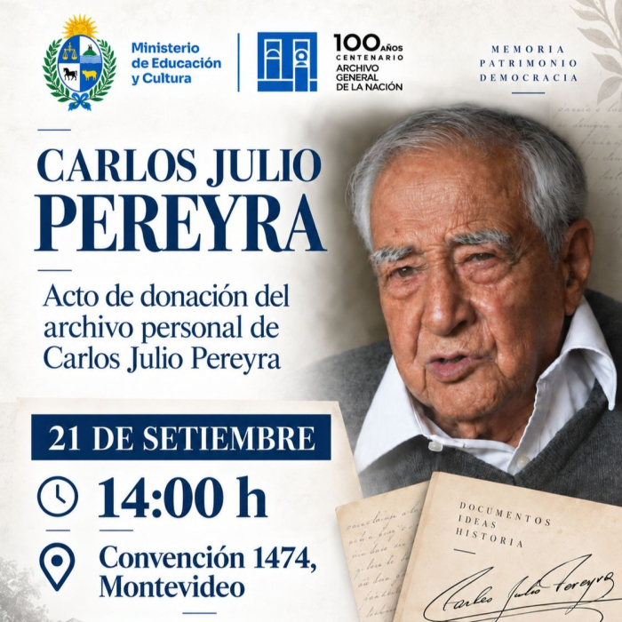 Acto donación del archivo de Carlos Julio Pereyra. 21 de setiembre, 14 h, convención 1474 - AGN.