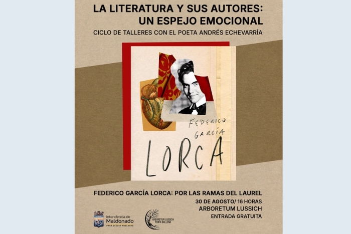 Flyer sobre el Ciclo de Talleres Literarios con el poeta Andrés Echevarría