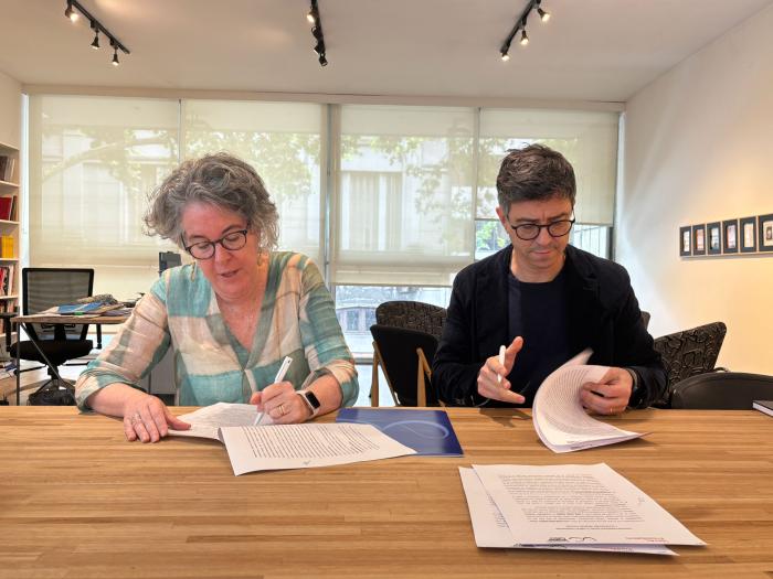 Directora nacional de Cultura, Mariana Wainstein y Román Viñoly, Presidente de la Fundación Viñoly Directora nacional de Cultura, Mariana Wainstein y Román Viñoly, Presidente de la Fundación Viñoly