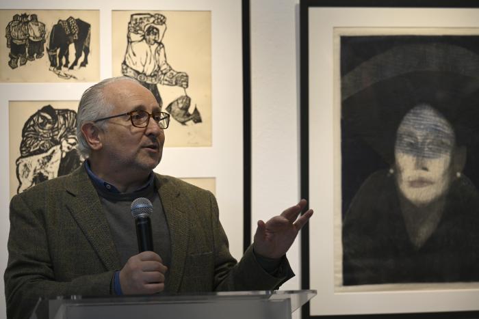 Ministro durante la inauguración de «19 Maestros Uruguayos».