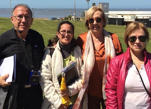 Ministra Muñoz durante la recorrida el día domingo.
