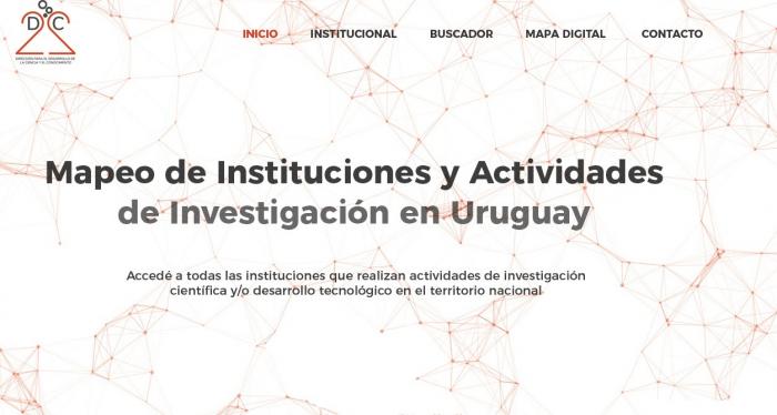 Imagen de inicio del Mapeo de Instituciones y Actividades de Investigación en Uruguay q