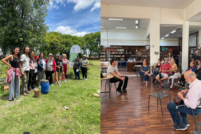 actividades realizadas en la huerta de la Facultad de Ingeniería, imagen del grupo de participantes 