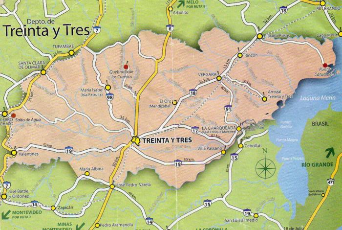 Mapa Treinta y Tres