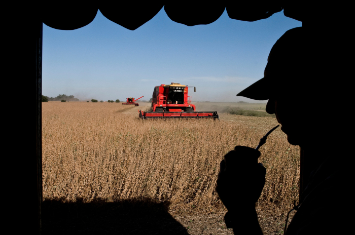 Imagen de cosecha de soja. Foto de Matías Sarlo de Agencia Tierra Viva.