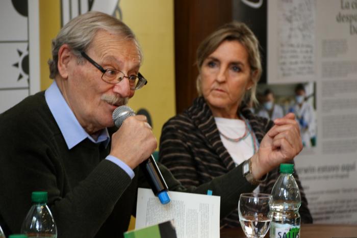 Ricardo Ehrlich y Cecilia Scorza, presidenta del Instituto Clemente Estable
