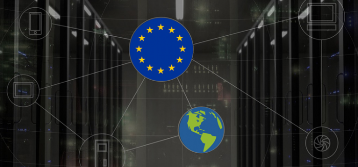 Logo Unión Europea y globo terraqueo