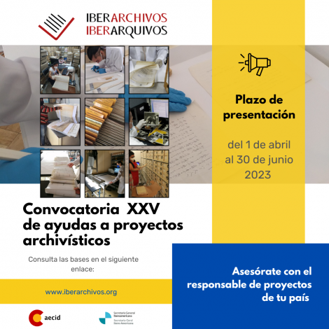 Imagen de convocatoria de proyectos Iberarchivos