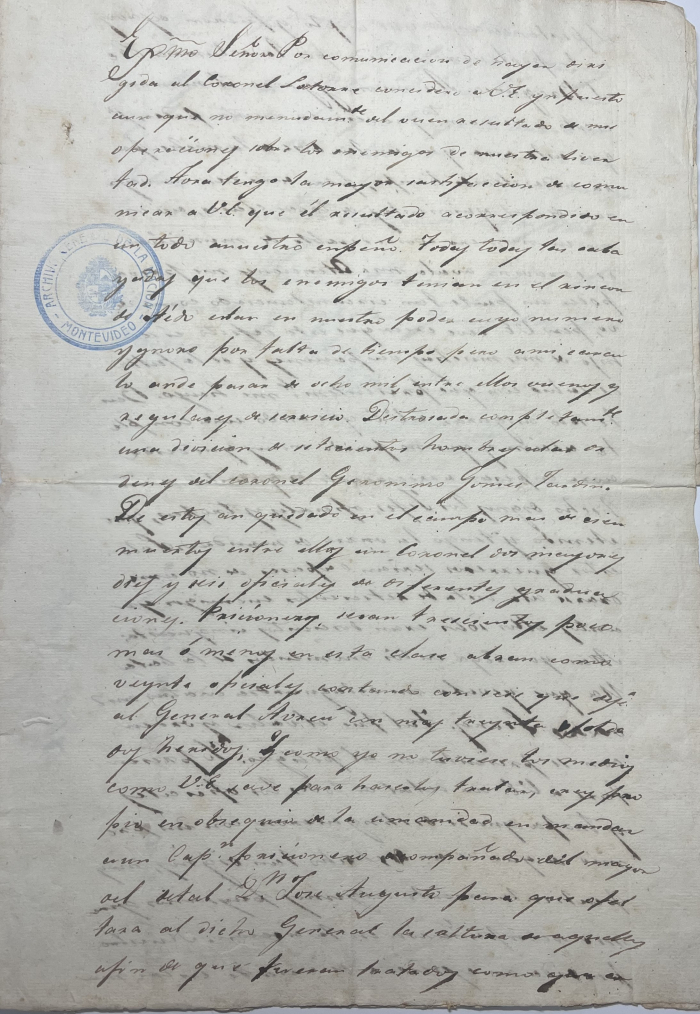 Oficio sobre la Batalla de Rincón