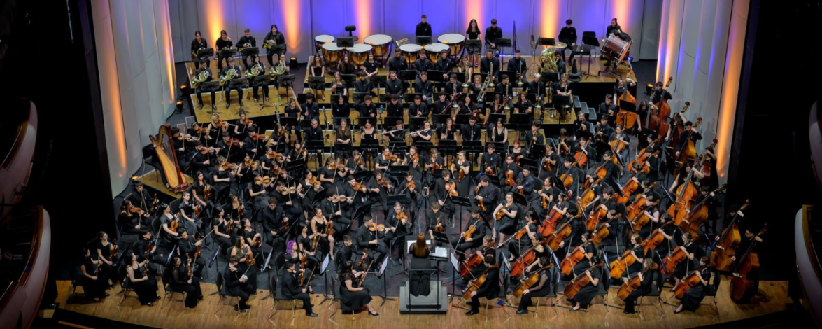 Plano general de la orquesta en vivo