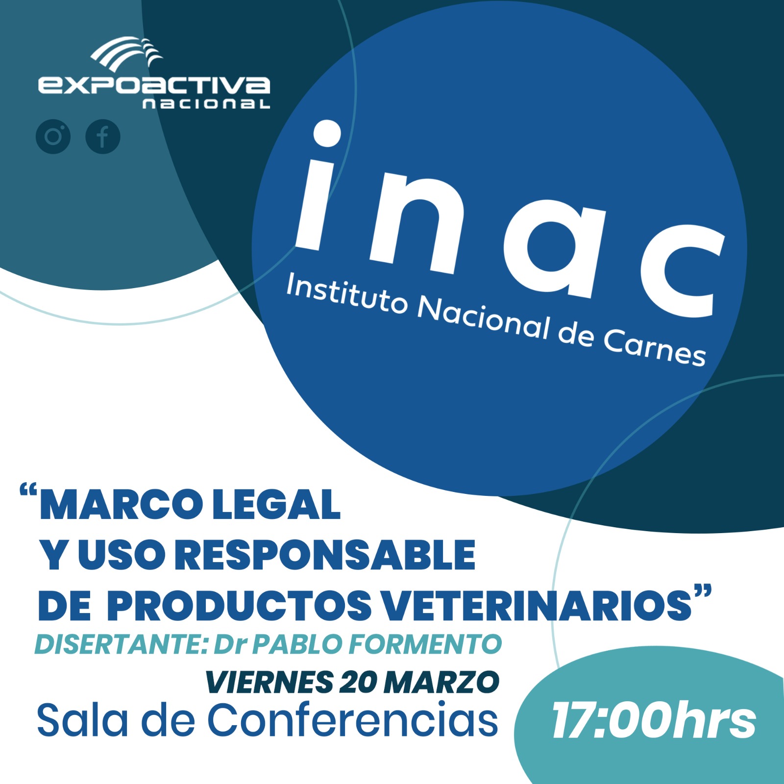 INAC invita a reflexionar sobre el uso responsable de productos veterinarios en Expoactiva