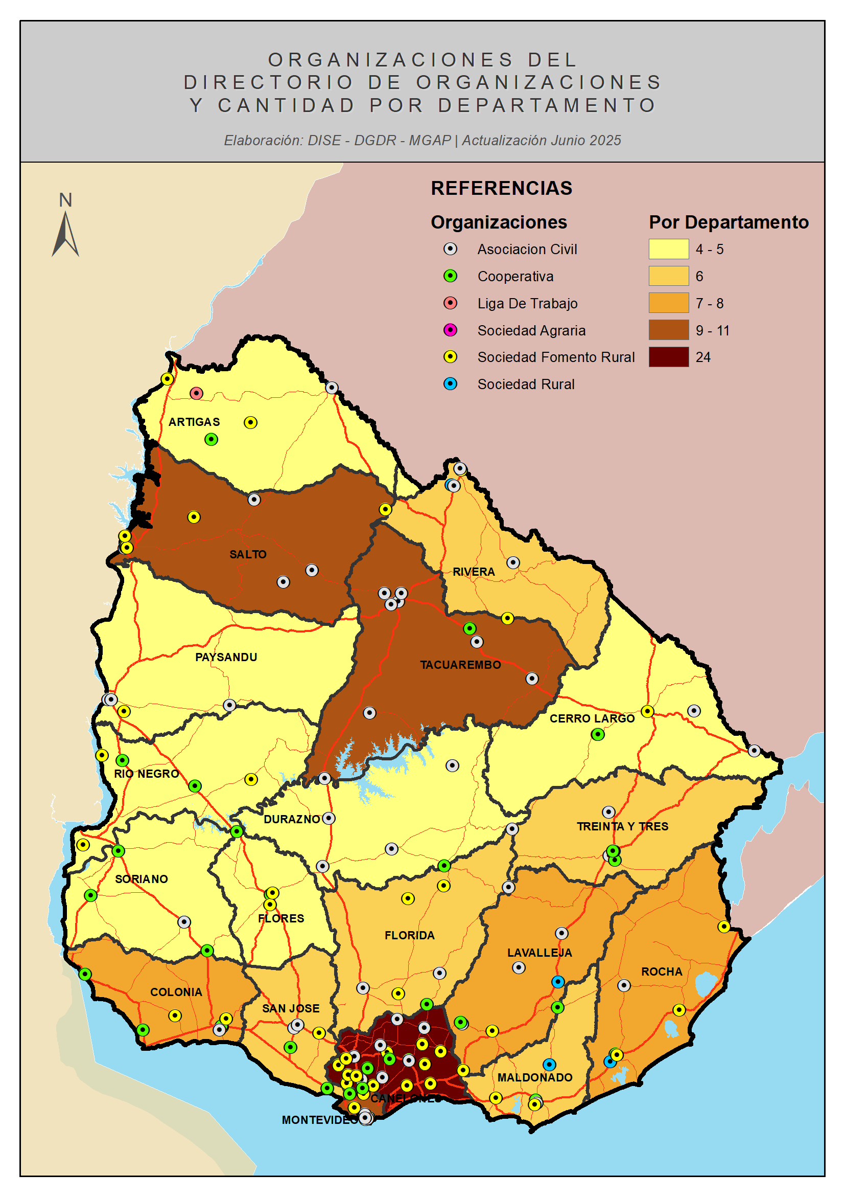 organizaciones por depto 2025