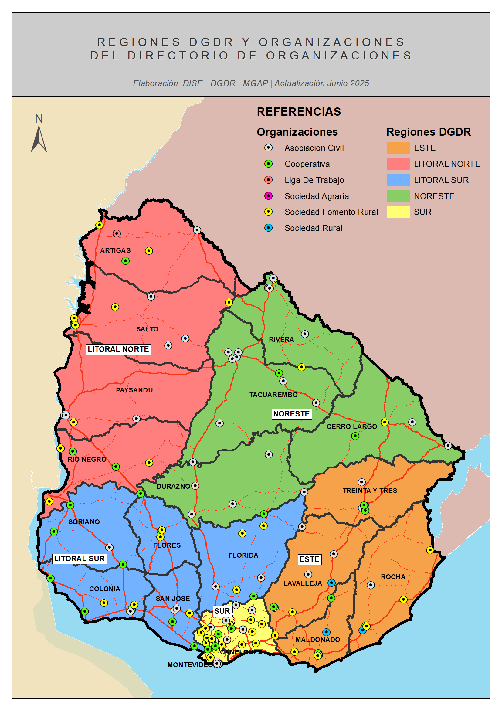 regiones DGDR y sus organizaciones