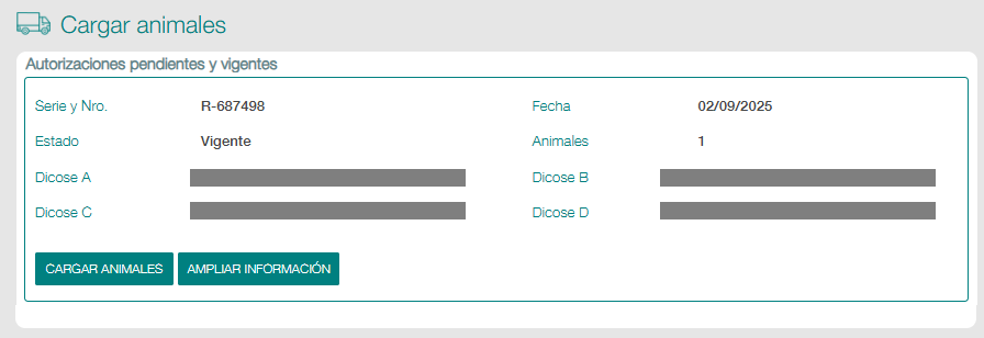 Cargar animales a una guía