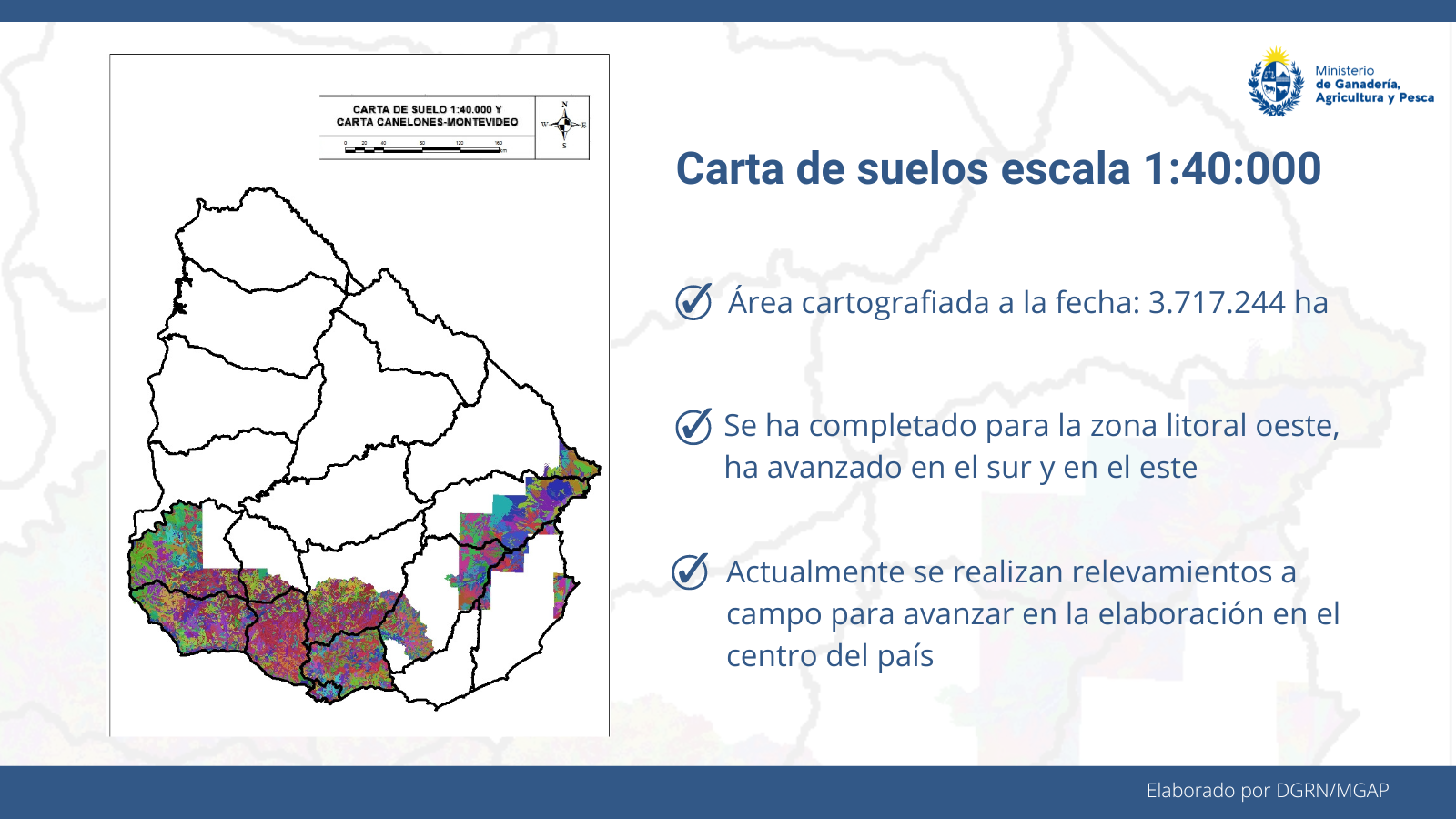 Mapa con avances carta de suelos setiembre 2022