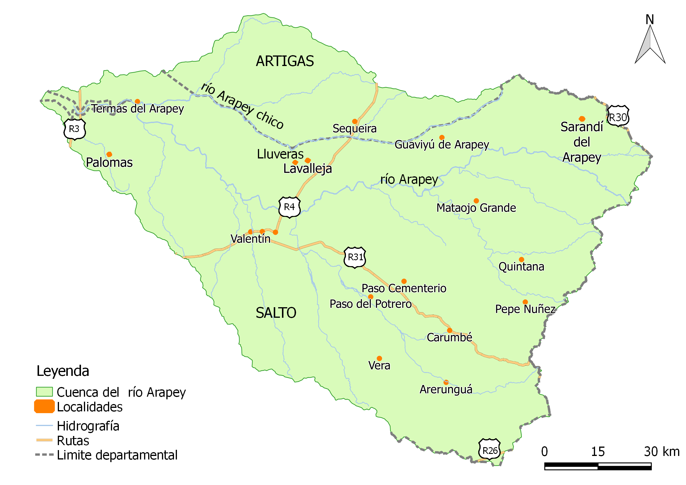 Cuenca Arapey Localidades