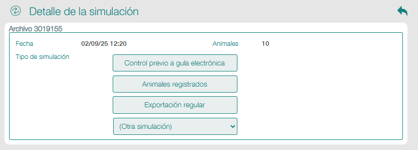 Detalle de la simulación