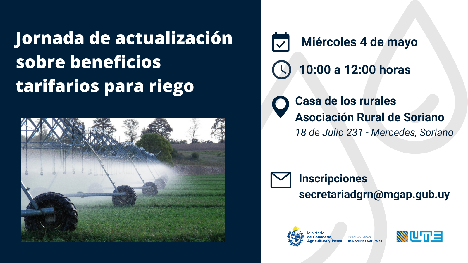 Beneficios tarifarios para riego - Soriano