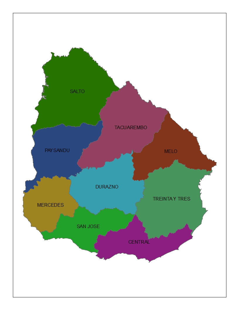 Mapa de jurisdicción de cada regional