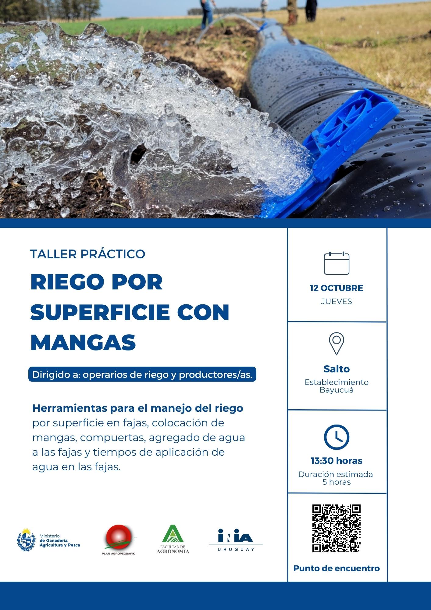 Taller práctico: riego por superficie con mangas