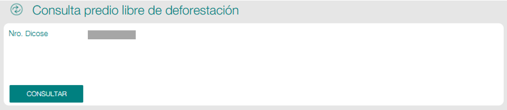 Funcionalidad Consulta predio libre de deforestación
