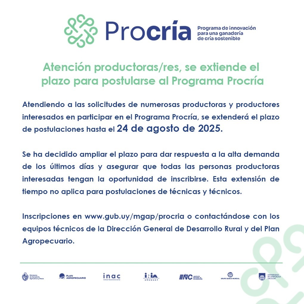 prórroga para productores