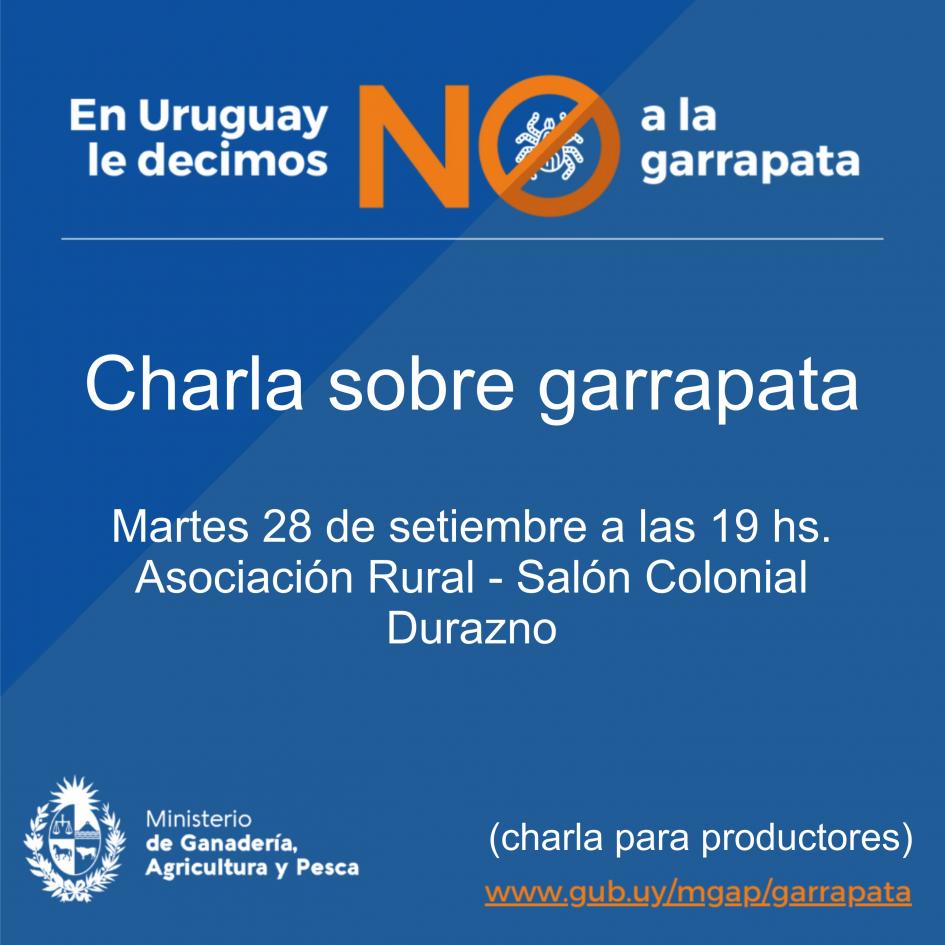 Charla sobre garrapata Durazno