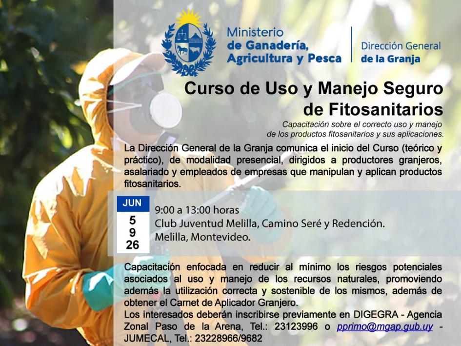 Curso de Uso y Manejo Seguro de Fitosanitario Melilla