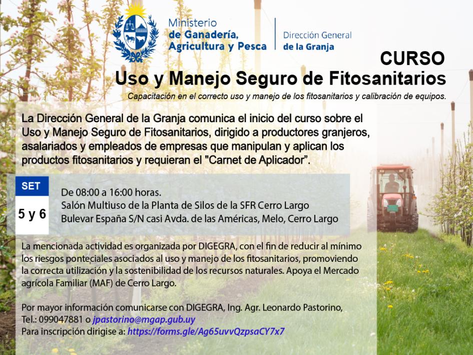 Curso de Uso y Manejo Seguro de Fitosanitario Cerro Largo