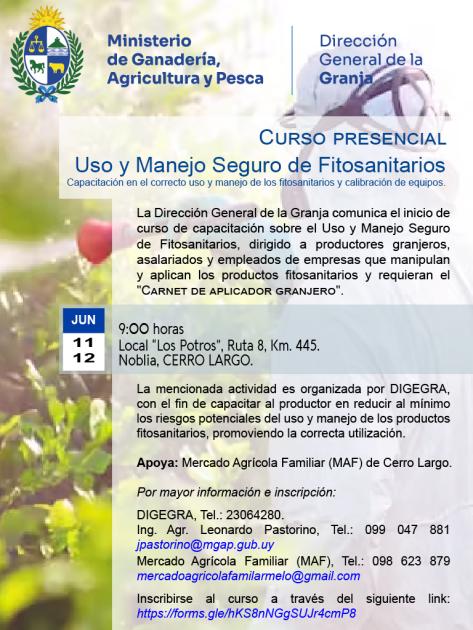 Curso de "Uso y Manejo Seguro de Fitosanitario" en Cerro Largo