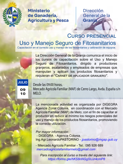 Curso de "Uso y Manejo Seguro de Fitosanitario" - MELO