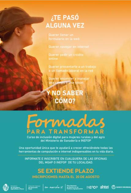 Flyer Formadas para transformar con fecha inscripción hasta 20 ago