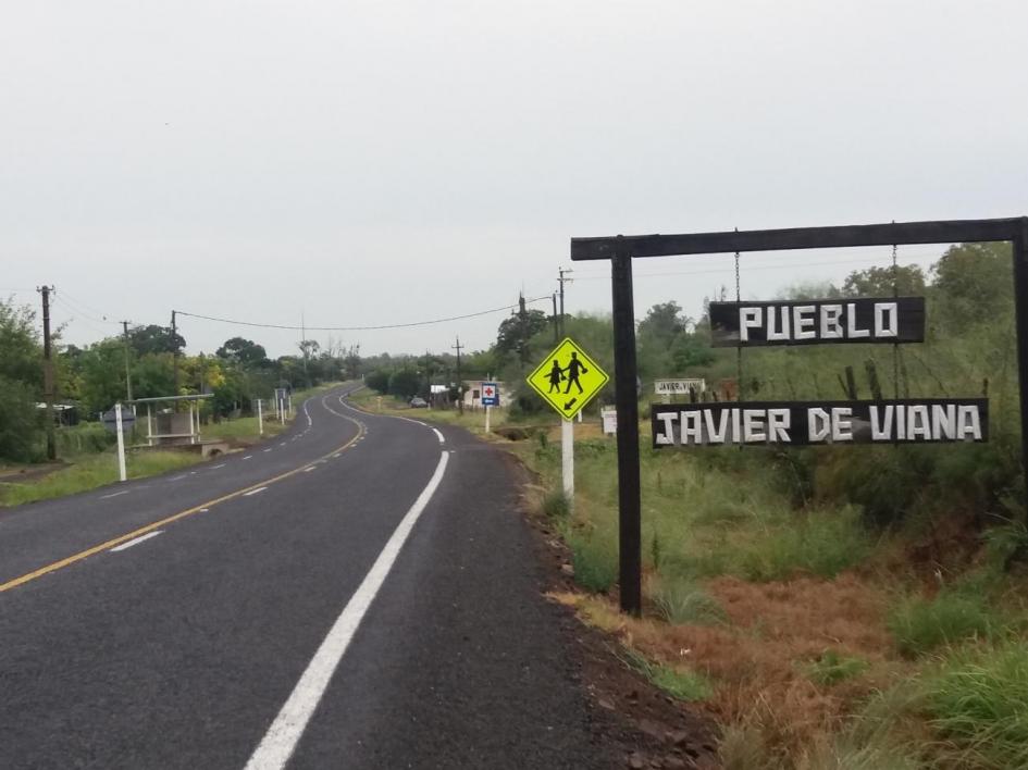 Vista del acceso a Javier de VIana