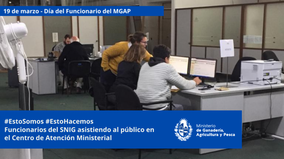 Funcionarios/as del MGAP en plena tarea Funcionarios/as del MGAP en plena tarea
