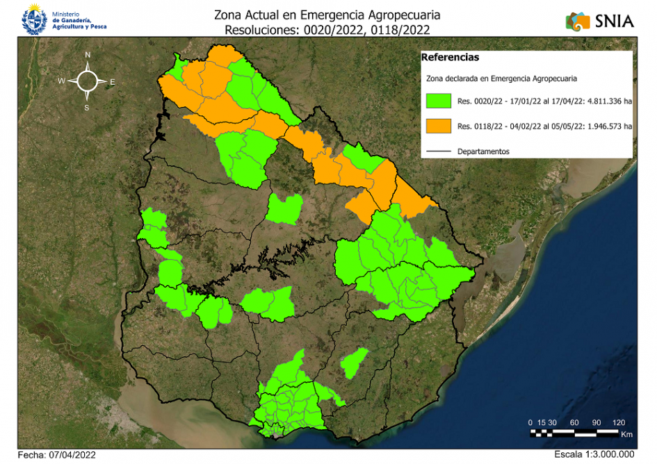 Mapeo de zonas aún en emergencia agropecuaria Mapeo de zonas aún en emergencia agropecuaria