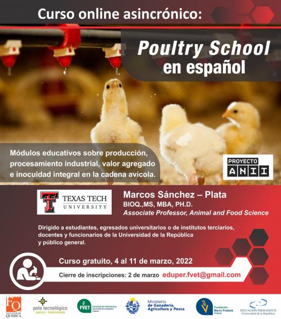 Curso Poultry School en español Afiche Poultry School en español