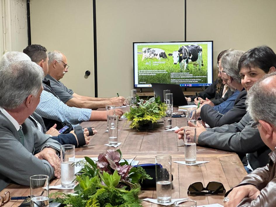 Ministro y delegación nacional con representantes del sector lácteo Ministro y delegación nacional con representantes del sector lácteo